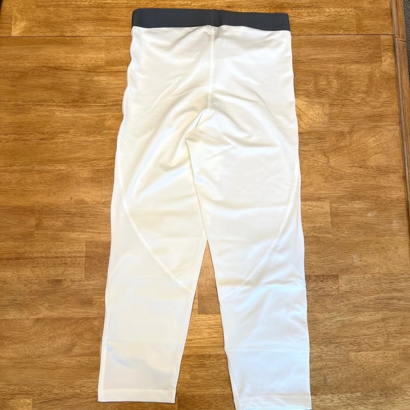 NEW Nike Pro Compression Pants Women's Medium White Gray Gym Training Stretch - Picture 2 of 6